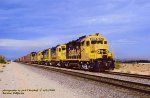 AT&SF 2871 leads 3 other GP35 and a GP30 east,  just west of Barstow, California. June 24, 1984